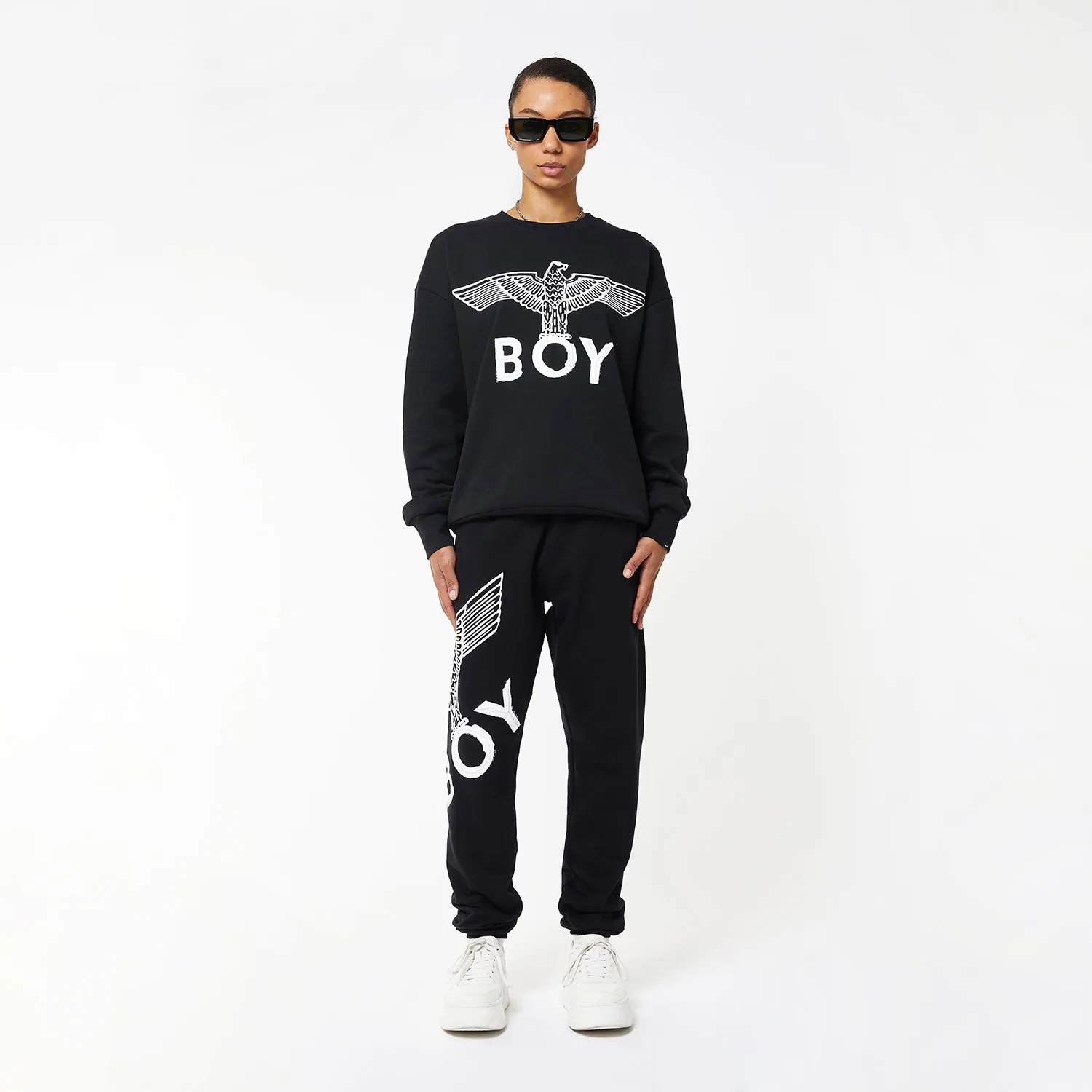 BOY EAGLE SCRIBBLE JOGGERS - BLACK/WHITE