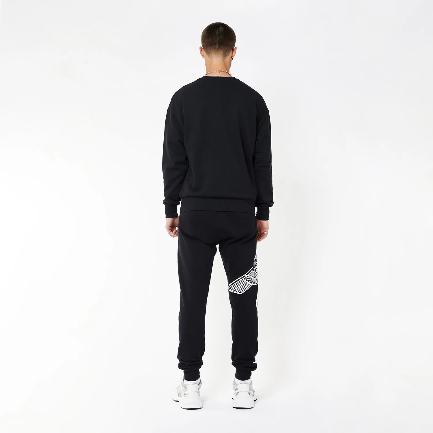 BOY EAGLE SCRIBBLE JOGGERS - BLACK/WHITE