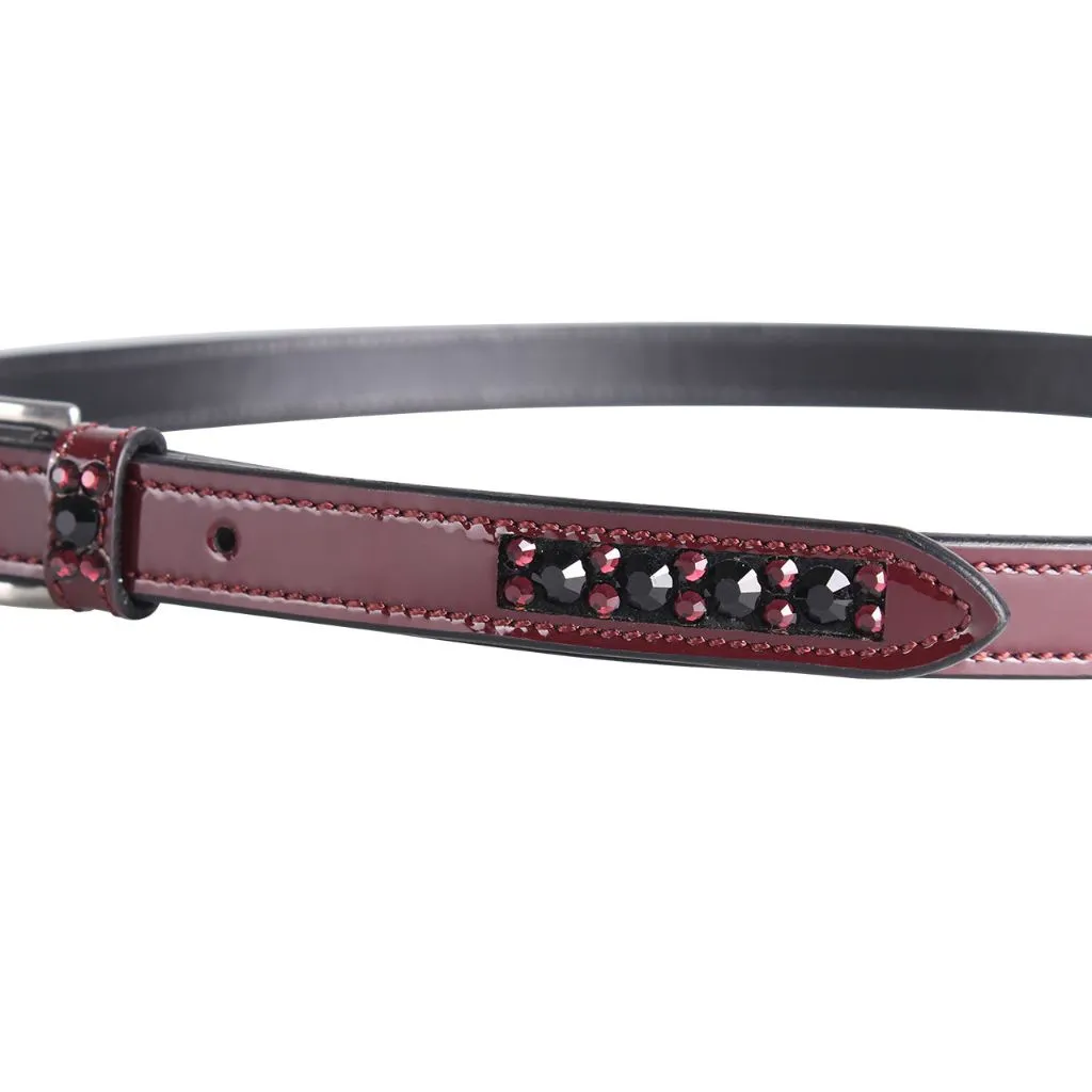 Brands of Q Chianti Patent Leather Belt with Crystals