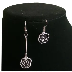 Camellia Flower NEW Black And White Hook Earrings