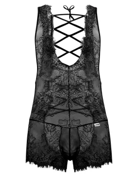 Candyman 99743 Lace Bodysuit Black