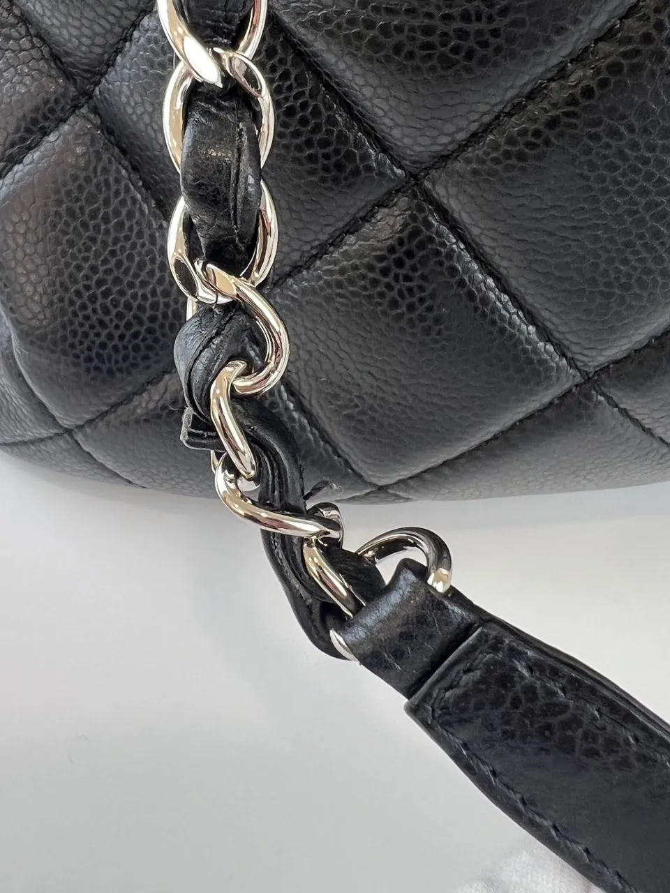 Caviar Quilted CC Timeless Soft Tote in Black SHW