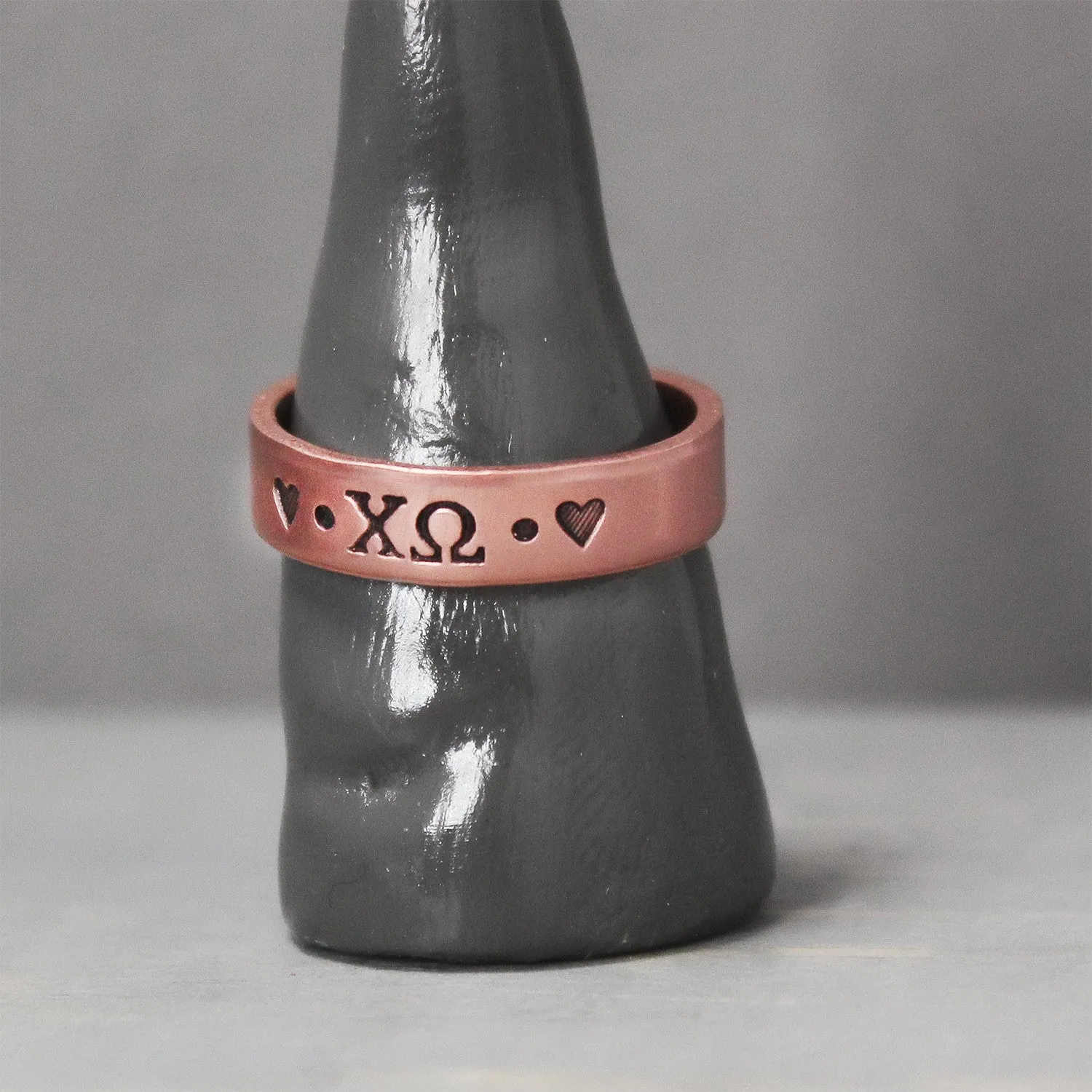 Chi Omega Thin Copper Ring