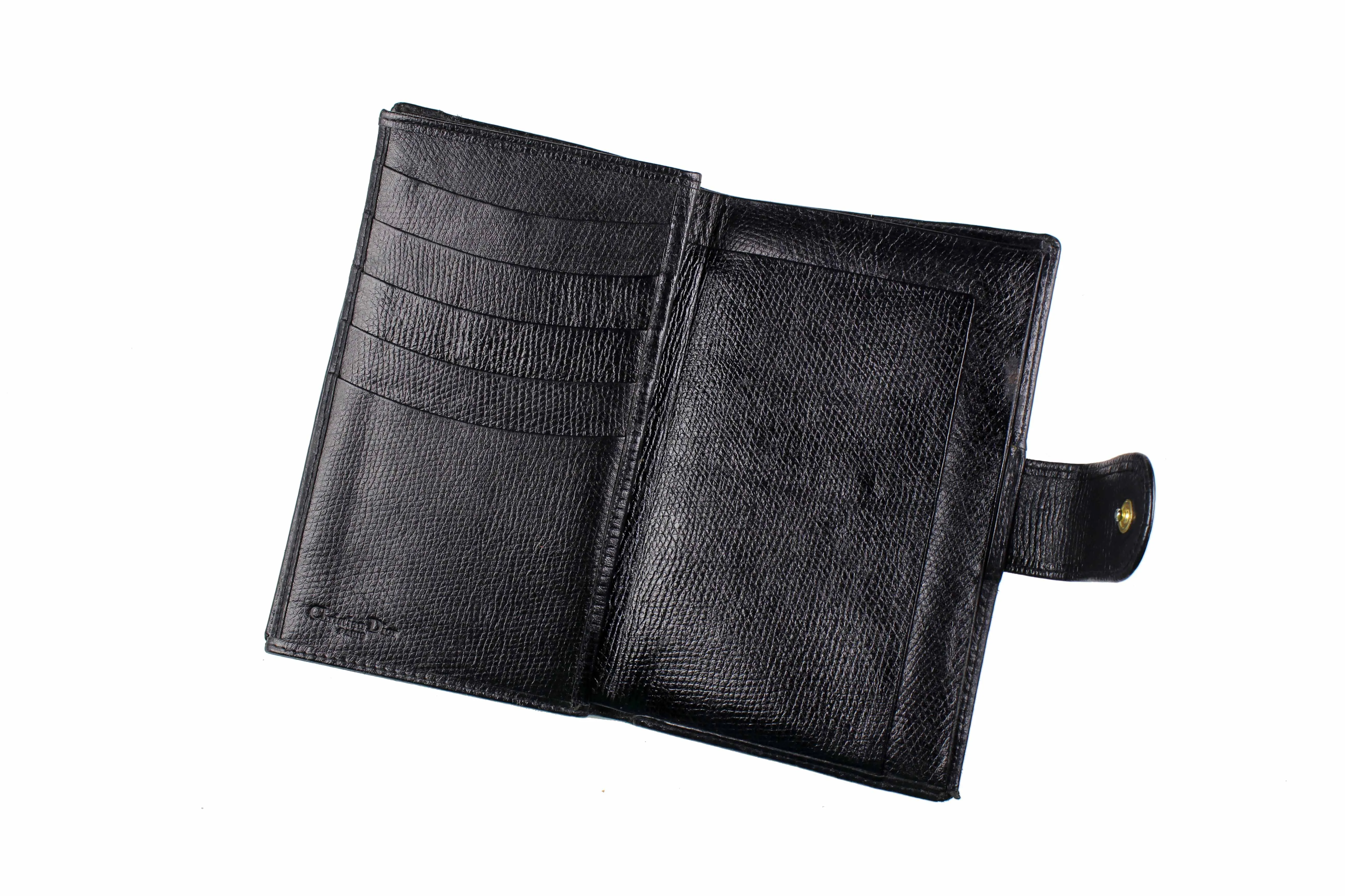 CHRISTIAN DIOR black honeycomb canvas wallet