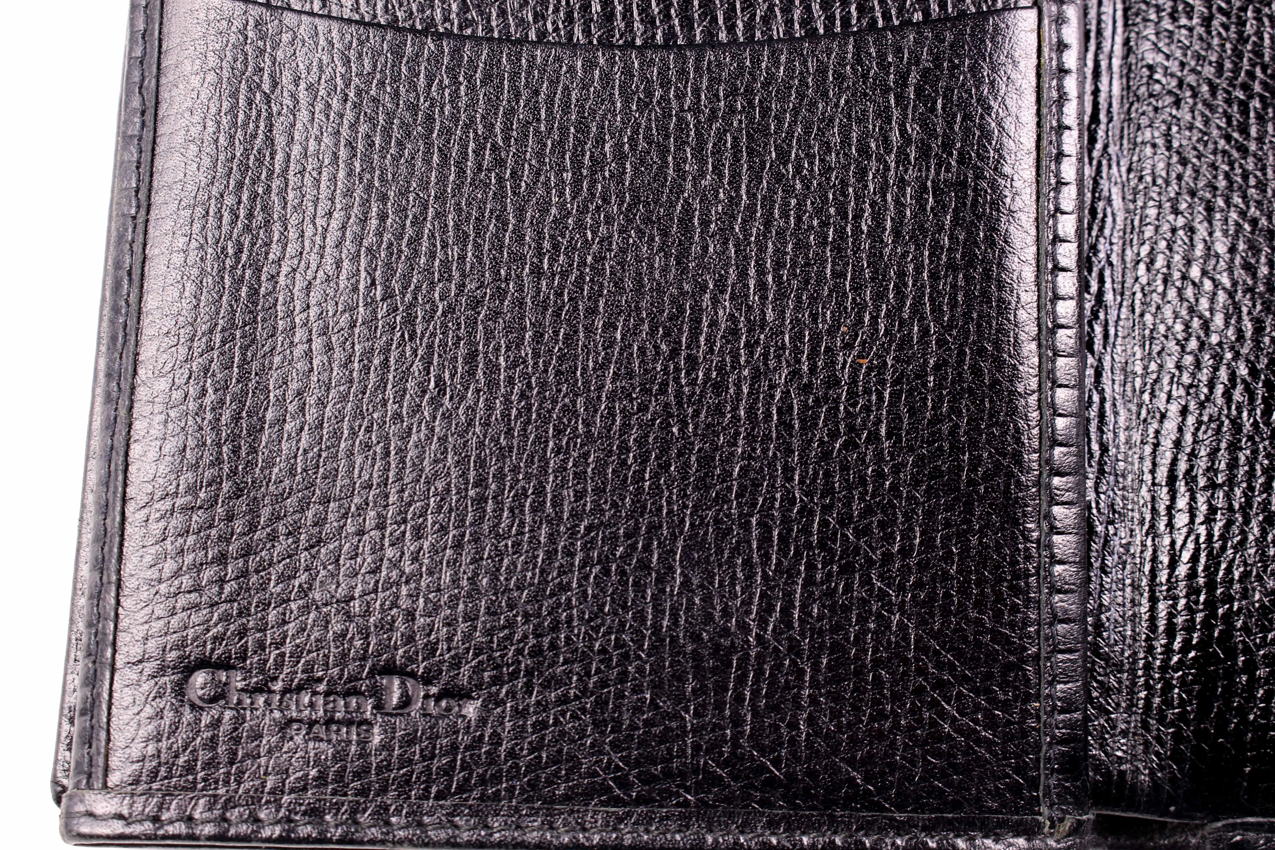 CHRISTIAN DIOR black honeycomb canvas wallet