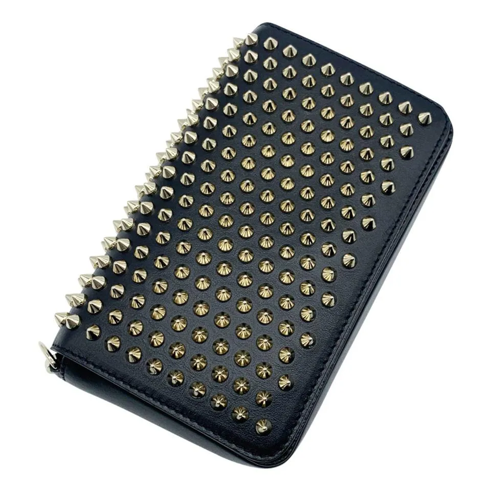 Christian Louboutin Clutch Zoompouch Spiked Black Leather Shoulder Bag