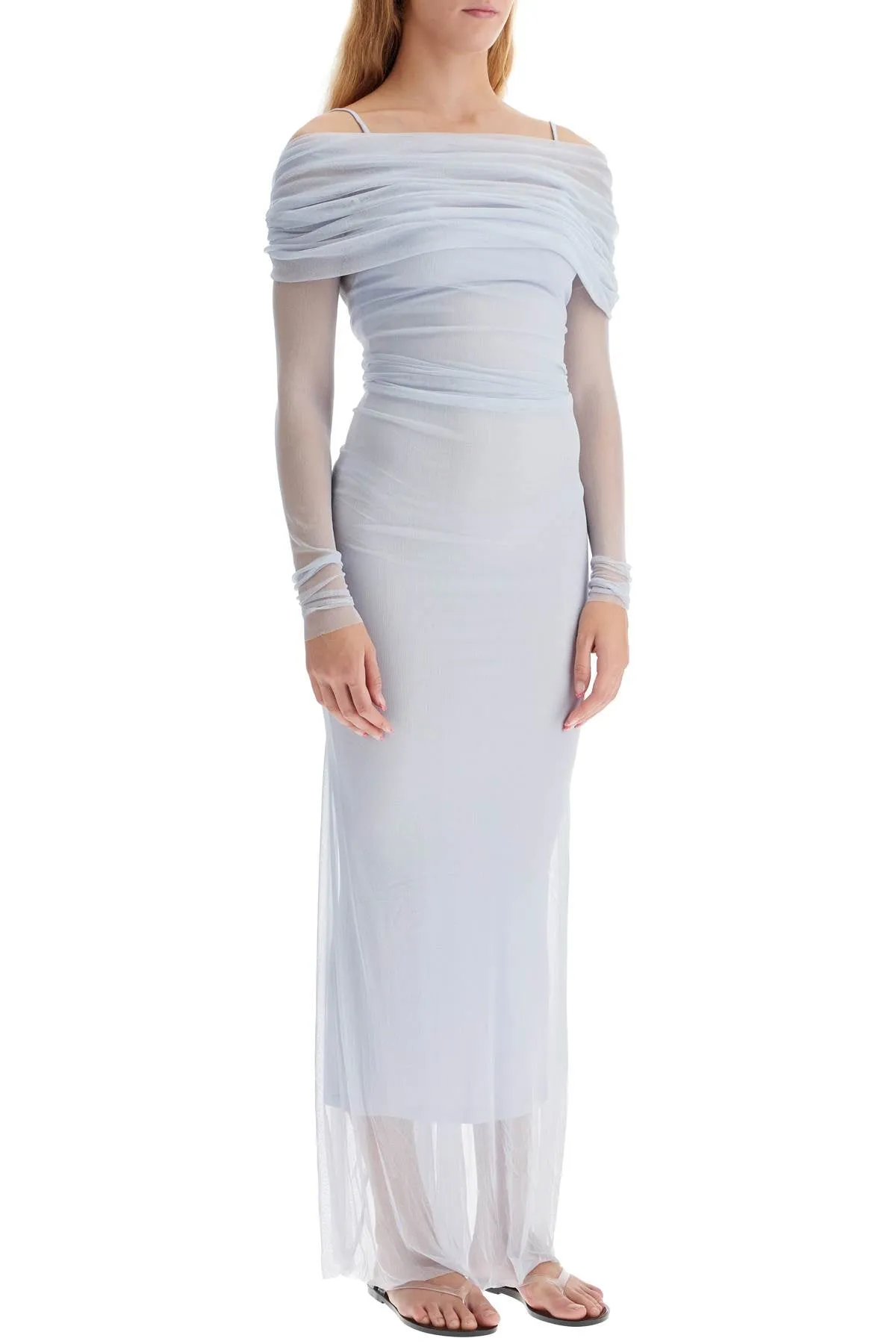 CHRISTOPHER ESBER maxi off-shoulder silk tulle dress