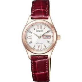 CITIZEN COLLECTION SEE-THROUGH BACK BROWN ALLIGATOR LEATHER STRAP LADIES WATCH PD7162-04A