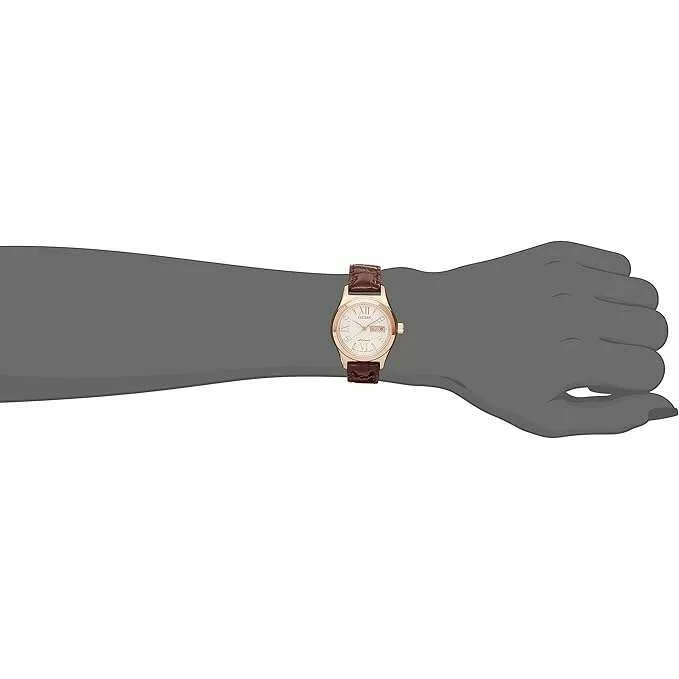 CITIZEN COLLECTION SEE-THROUGH BACK BROWN ALLIGATOR LEATHER STRAP LADIES WATCH PD7162-04A