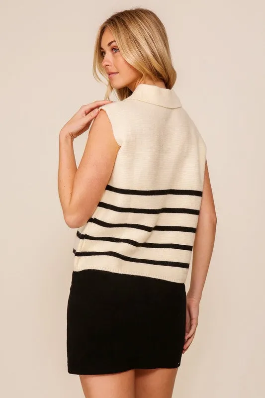 Collared Oversized Sweater Vest