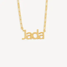 Custom Gold Bubble Name Necklace