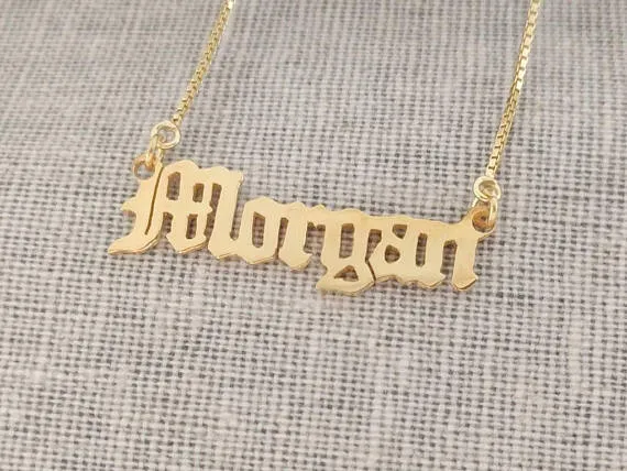 Custom Old English Name Necklace