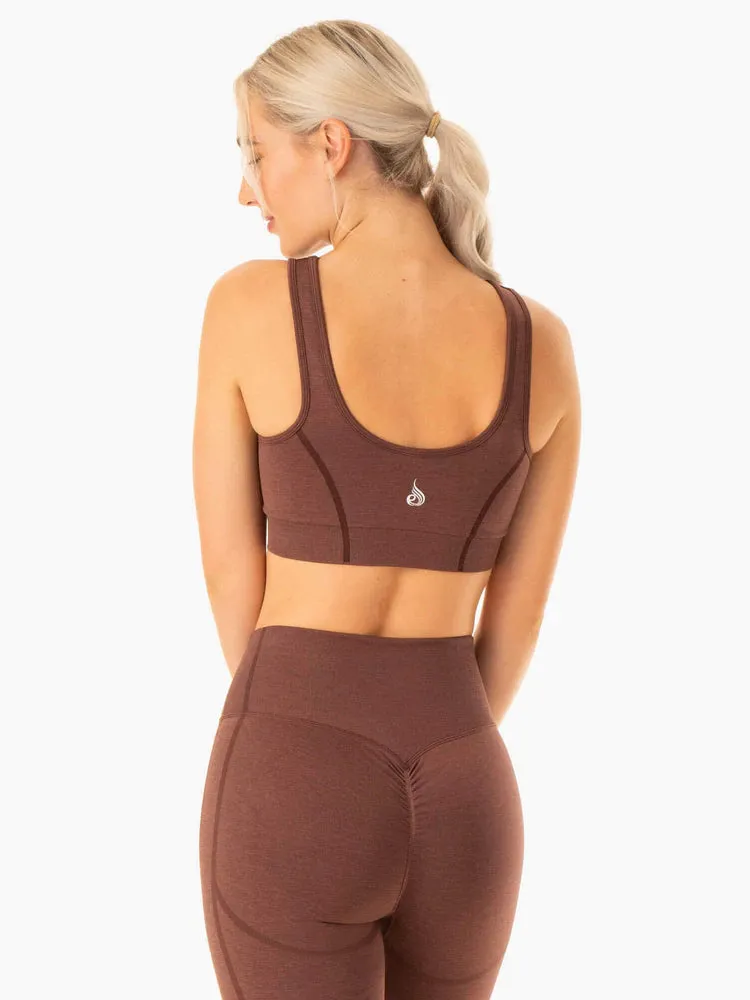 ENHANCE SEAMLESS SPORTS BRA CHOCOLATE