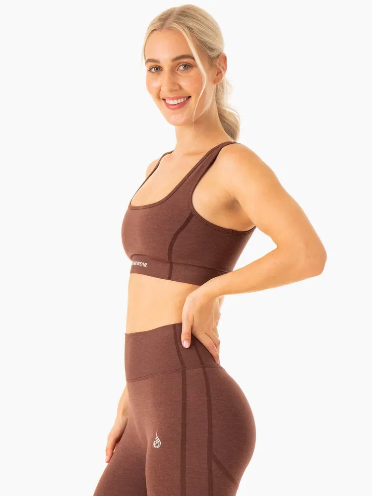 ENHANCE SEAMLESS SPORTS BRA CHOCOLATE