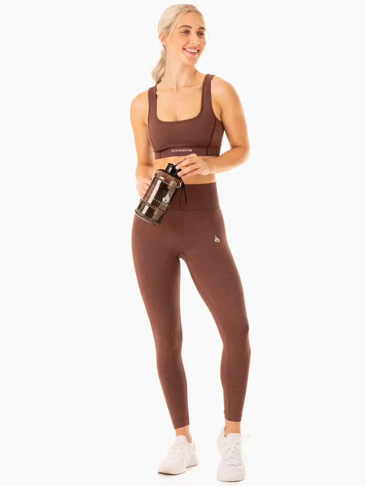 ENHANCE SEAMLESS SPORTS BRA CHOCOLATE