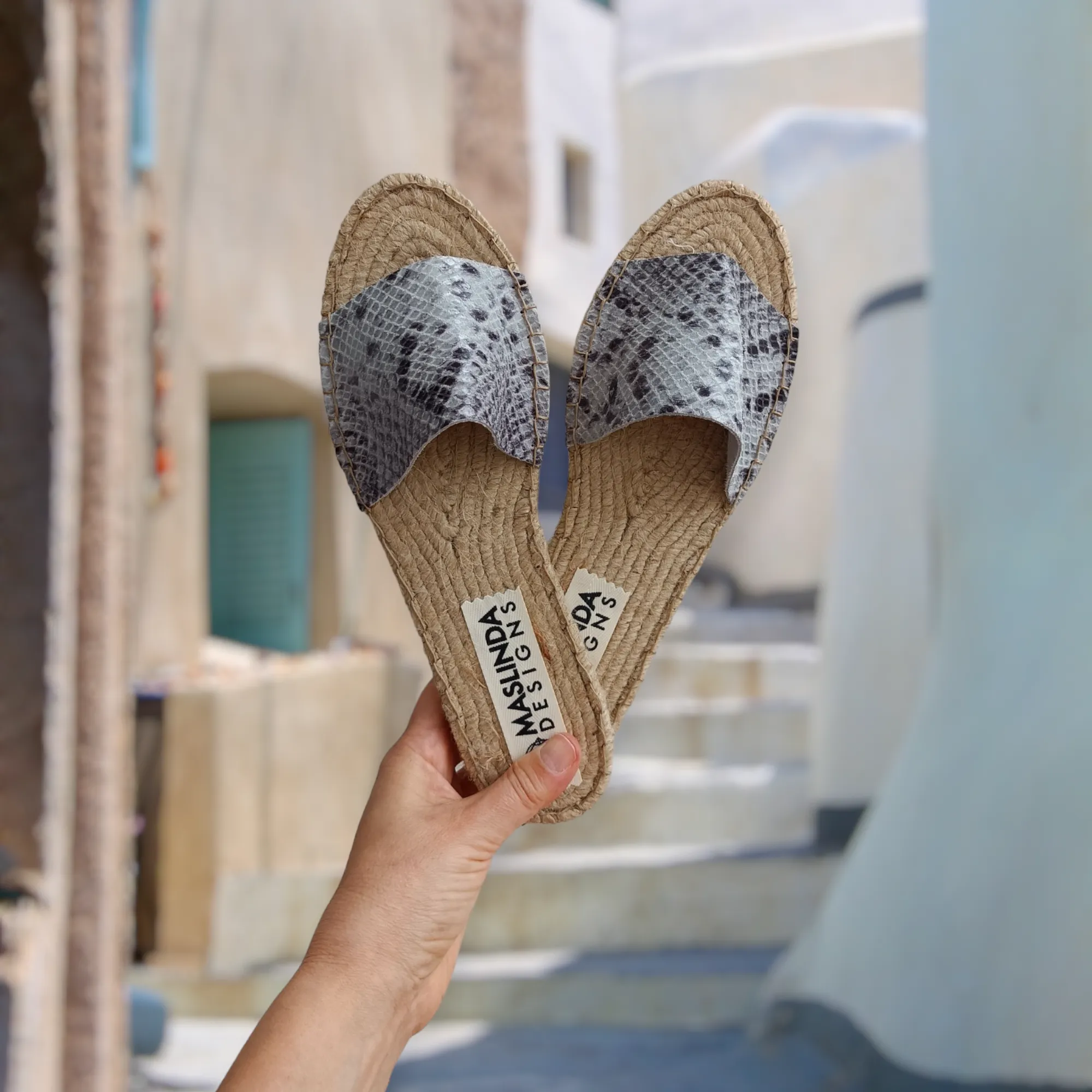 Espadrilles Slides - Snake Print