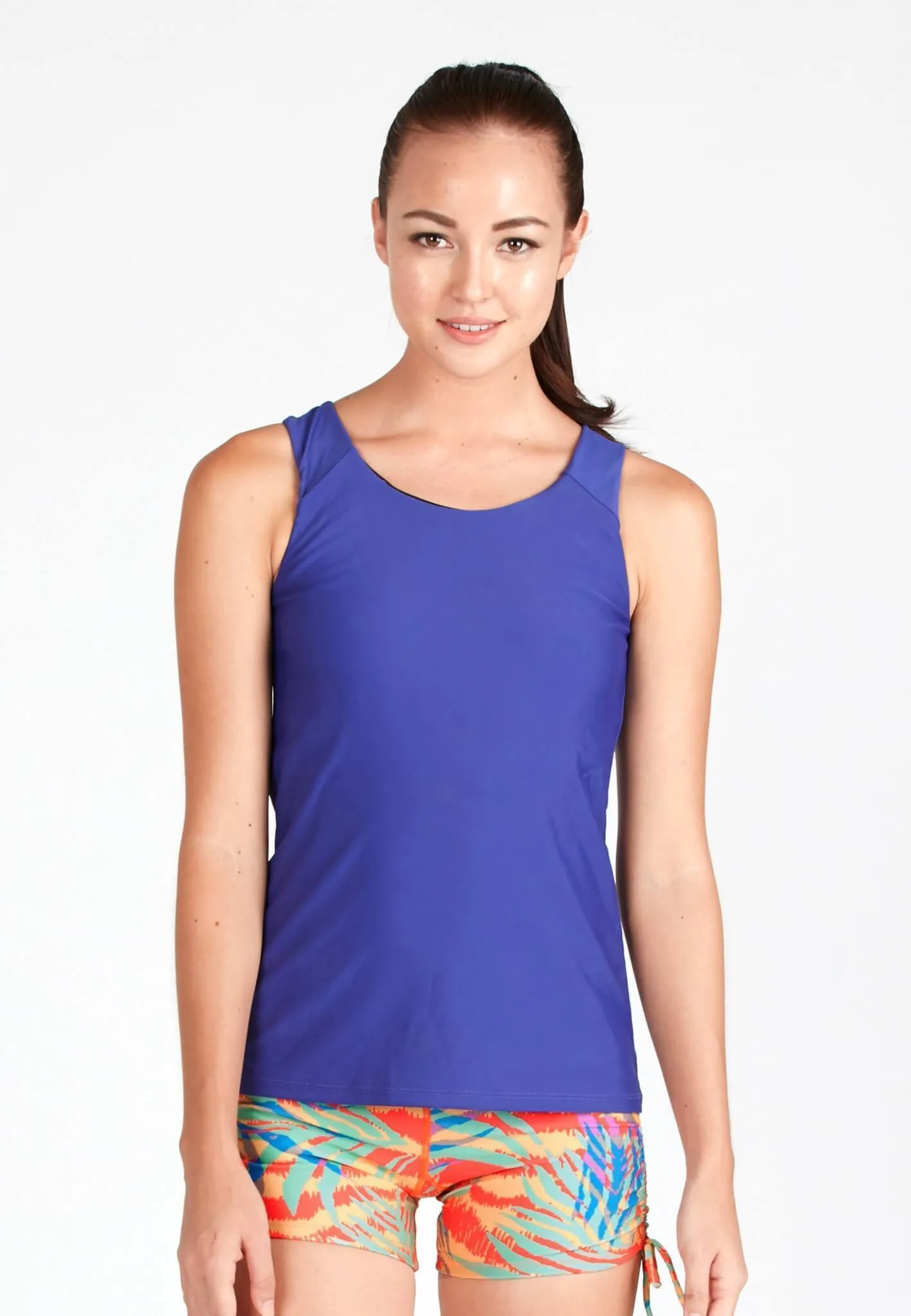 Essential Rash Top in Reflex Blue / Mulberry (Size XS & S Only)