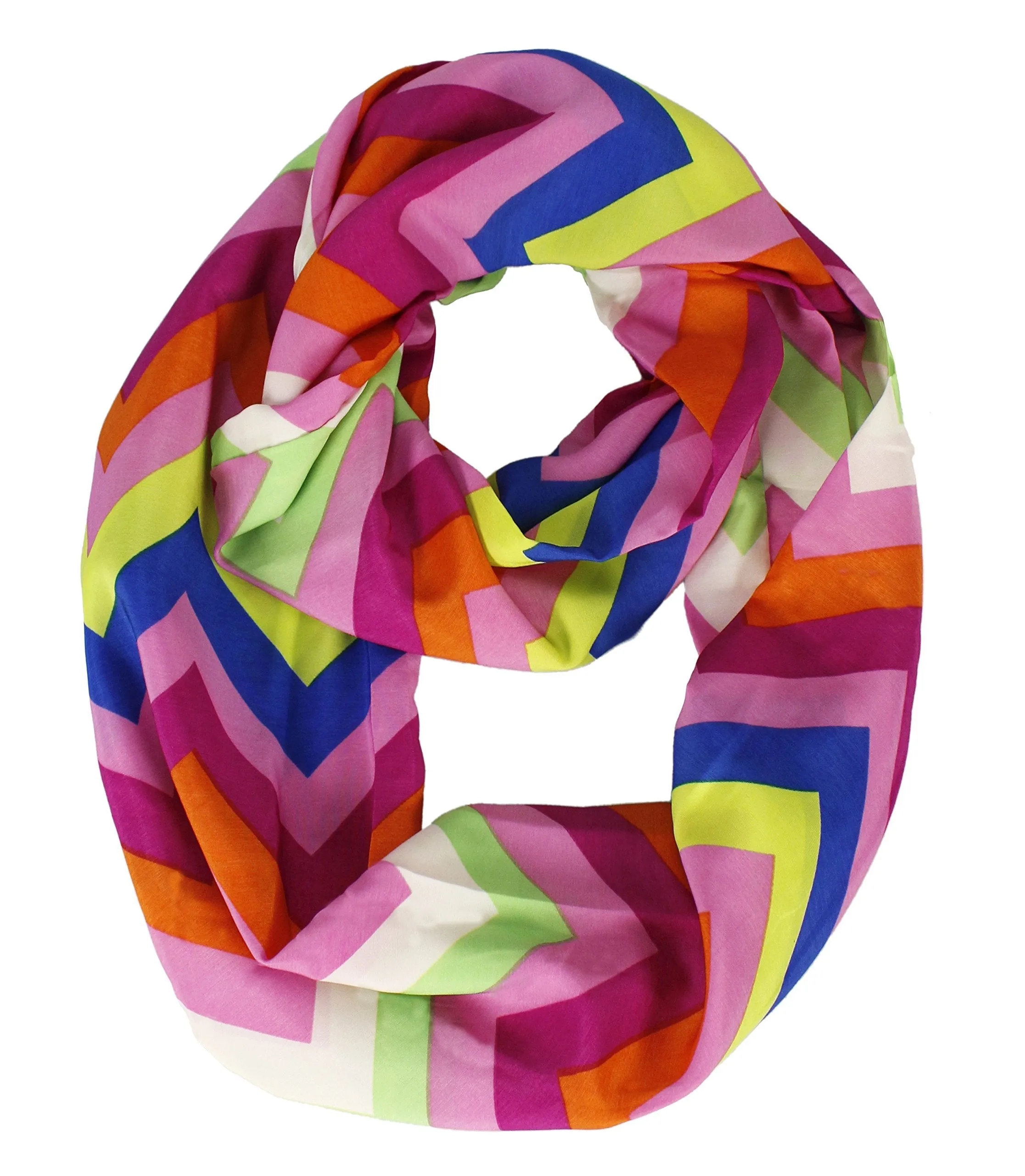 Fabulous Fuchsia Summer fashion Bright and Beautiful Chevron Design Infinity Scarf