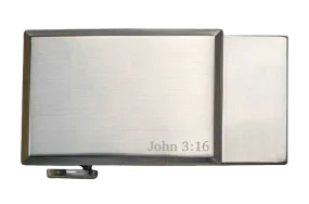 Faith 3:16 Nickel Dress Buckle, Fits 1 3/8 Straps