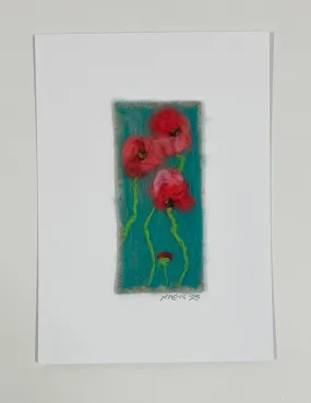 Felted Poppy Fibre Art