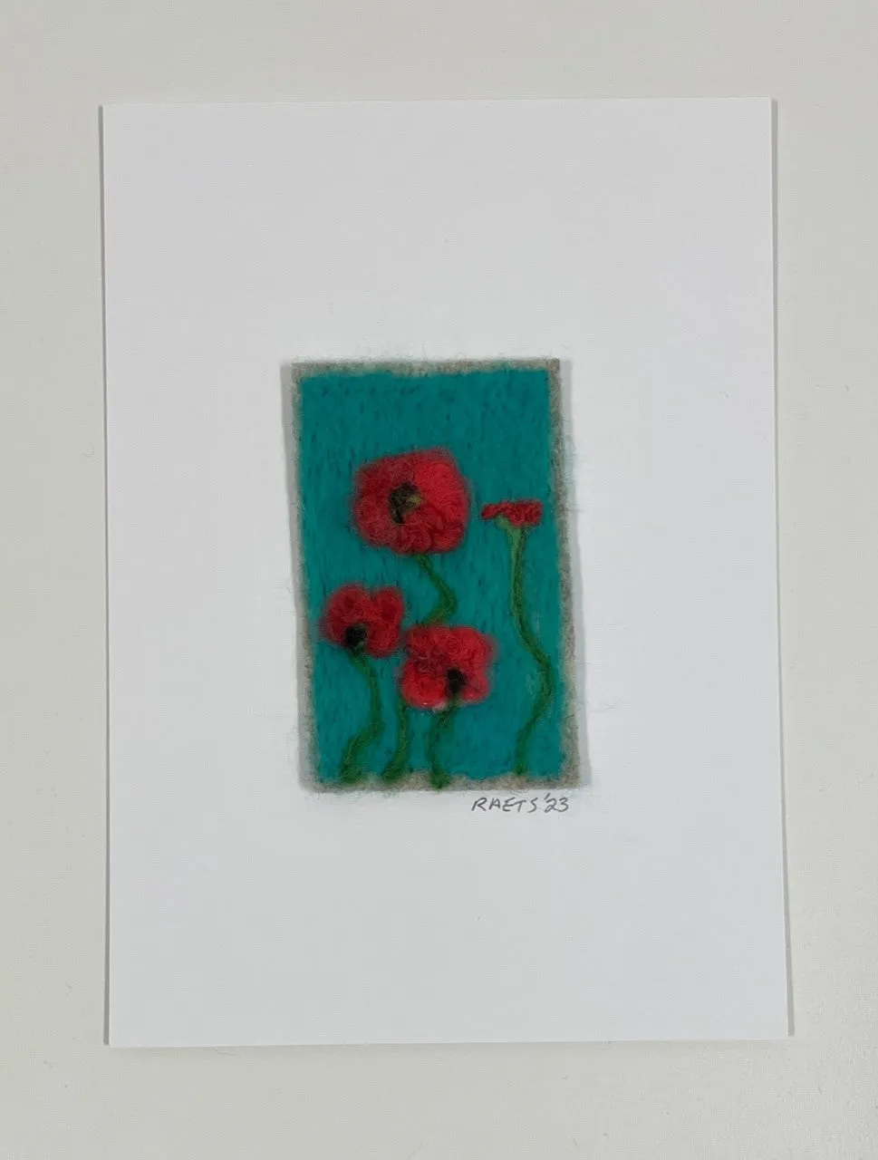 Felted Poppy Fibre Art