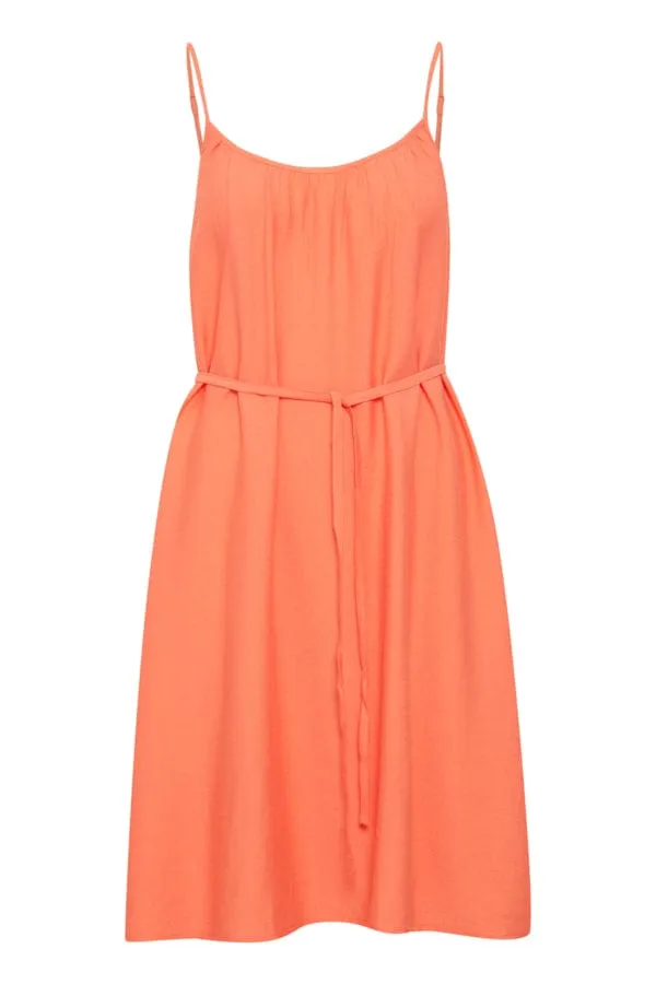 Fransa Strappy Summer Dress Coral