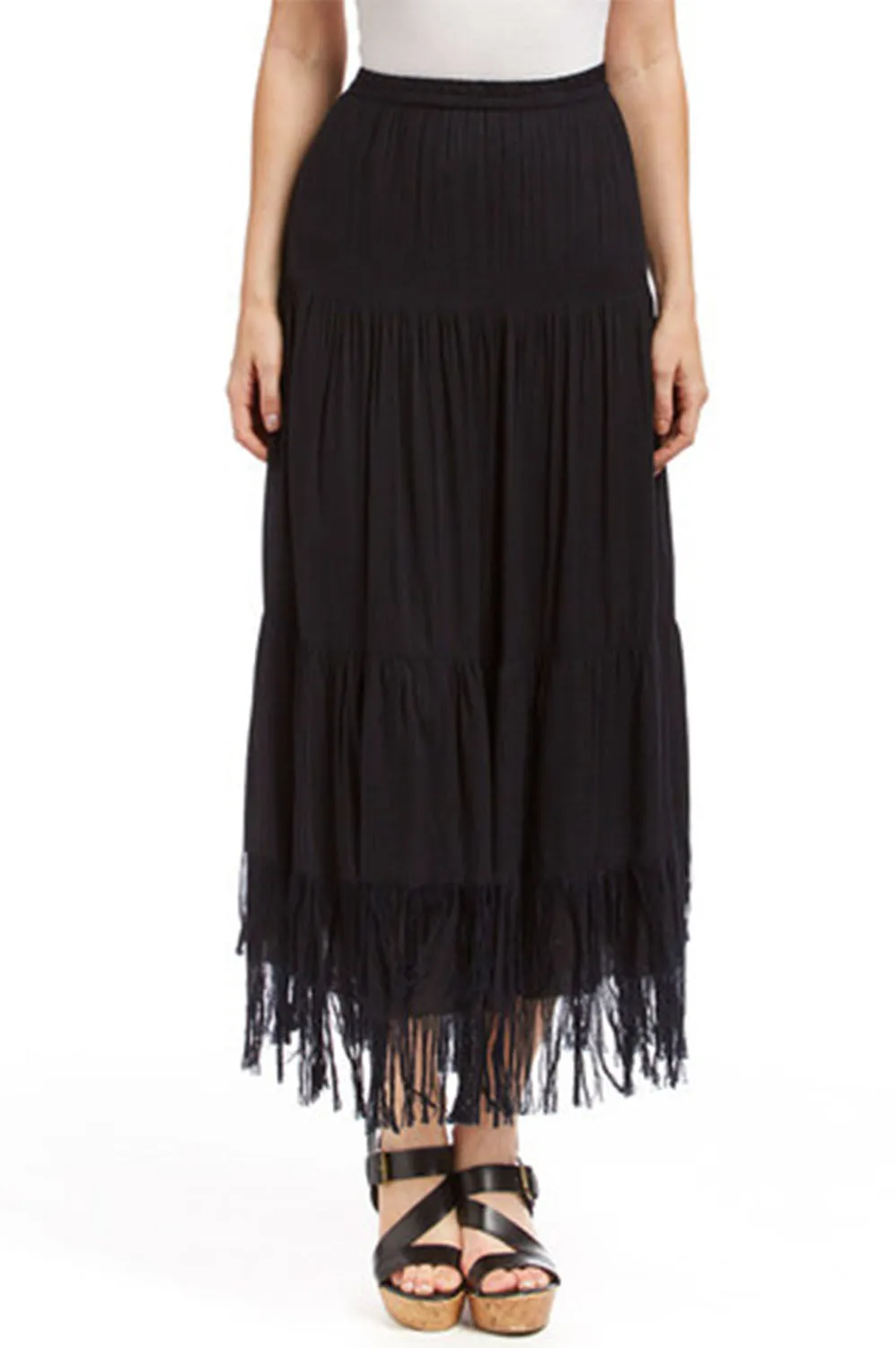 Fringe Black Skirt