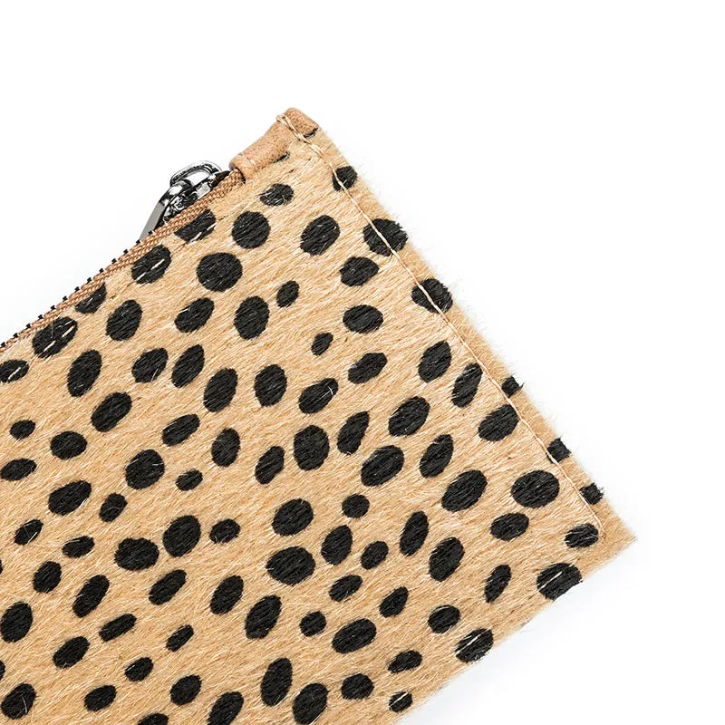 Gabbie Leopard Sand Card Holder/Coin Purse