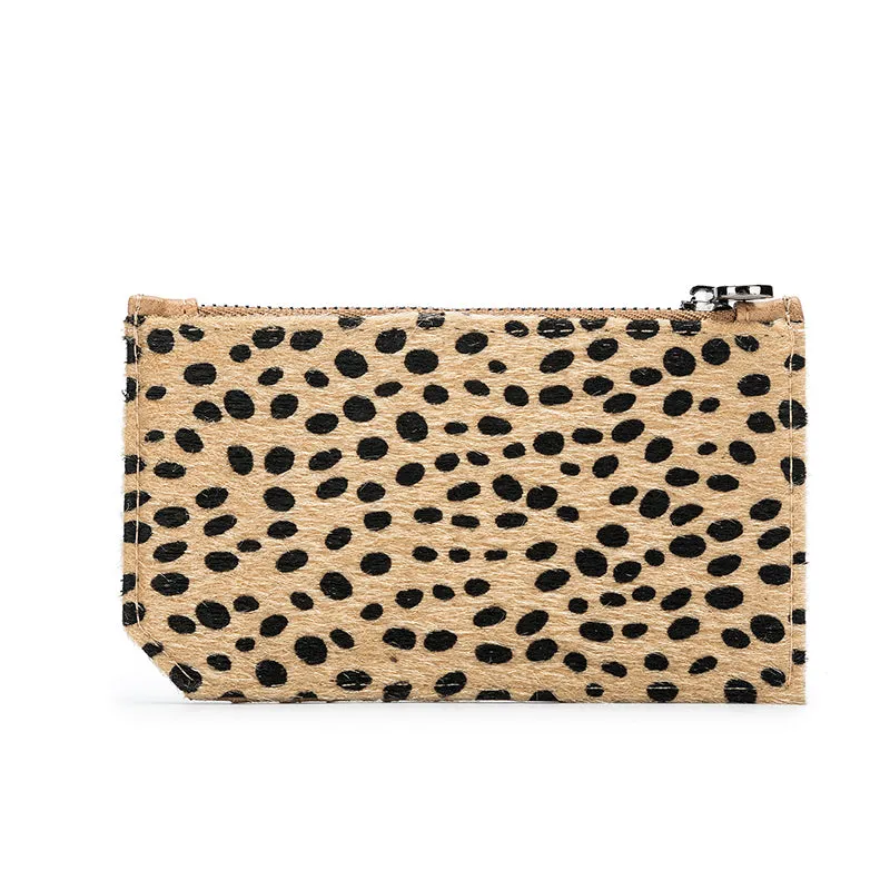 Gabbie Leopard Sand Card Holder/Coin Purse