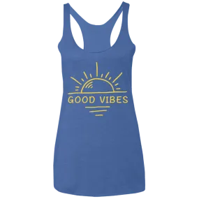 Good Vibes Sunshine Ladies' Triblend Racerback Tank