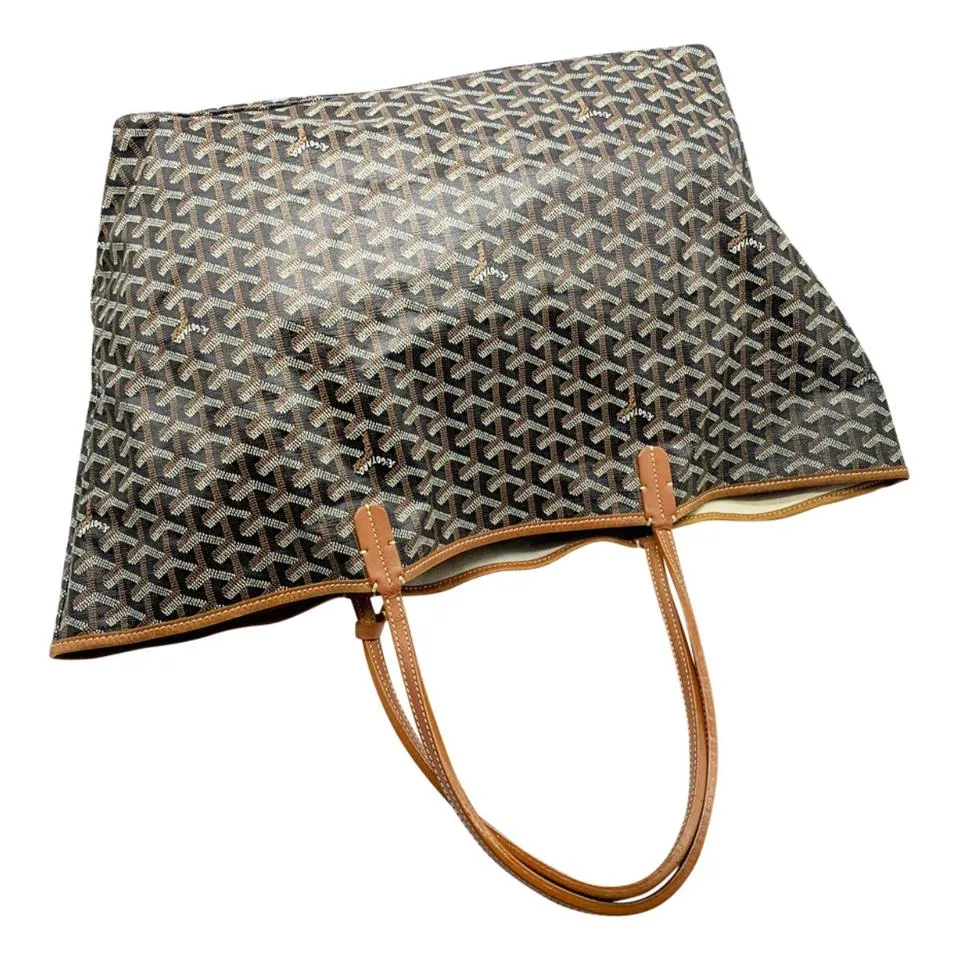 Goyard Goyardine Saint Louis Gm Gold Black Coated Canvas Tote