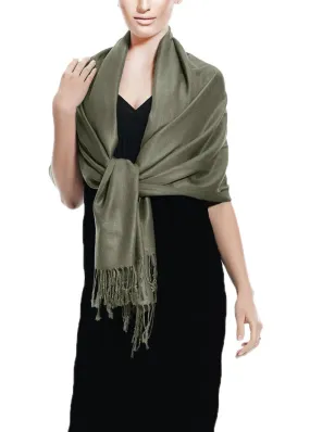 Grey Grey Pashmina Shawl Wrap Scarf