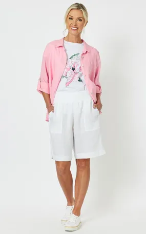 GS Jersey White Waist Linen Short