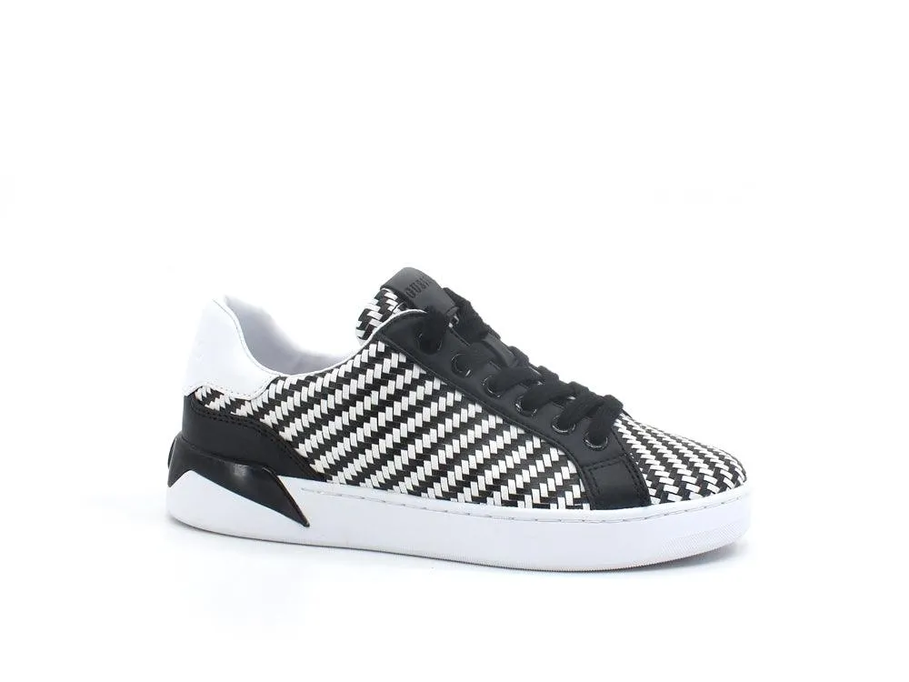 GUESS Sneaker Intreccio Bicolor Logo Retro Black White FL5RF3FAP12