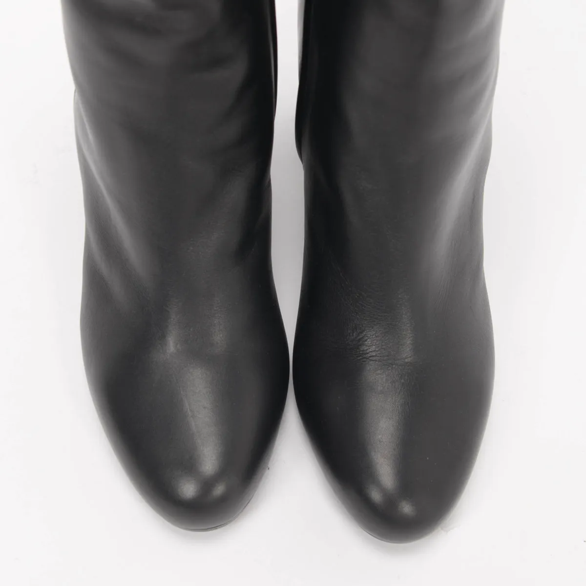 Hermes Black Calfskin Joueuse Boots 37.5