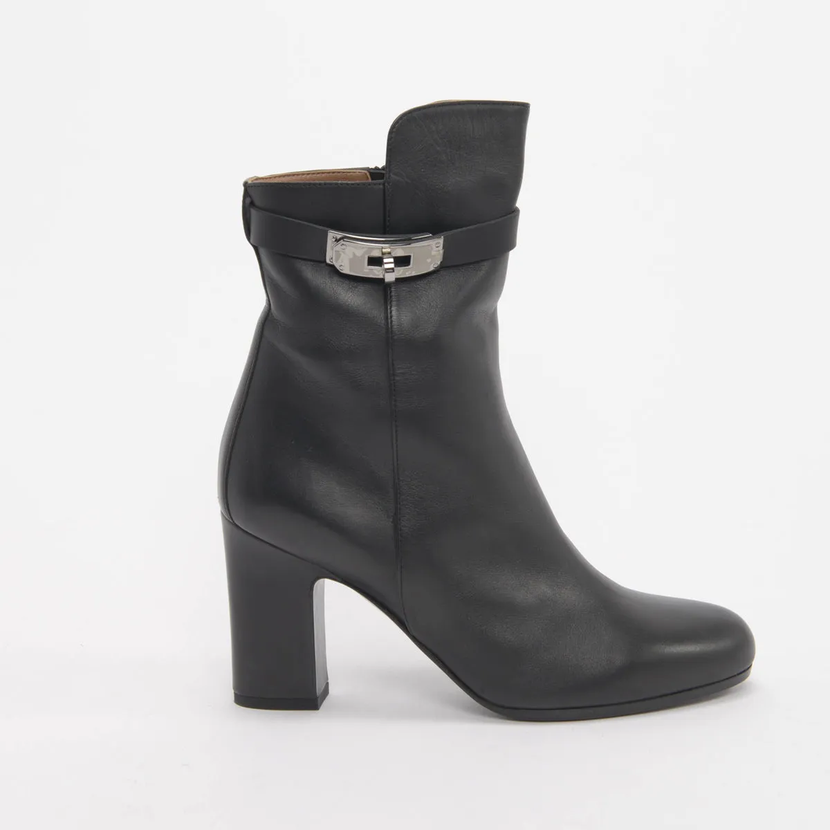 Hermes Black Calfskin Joueuse Boots 37.5