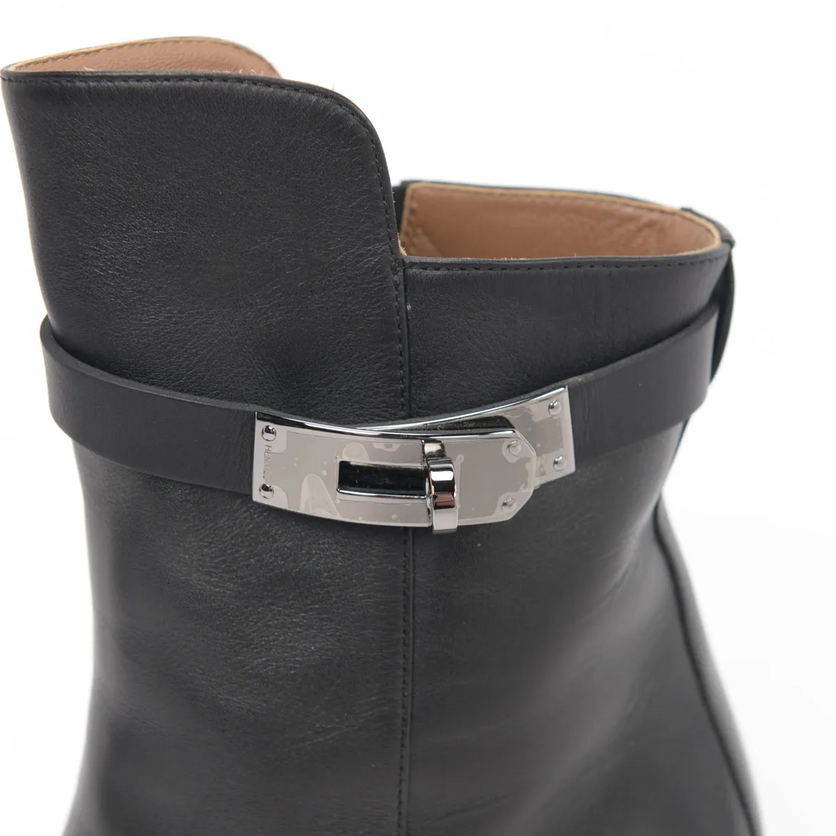 Hermes Black Calfskin Joueuse Boots 37.5