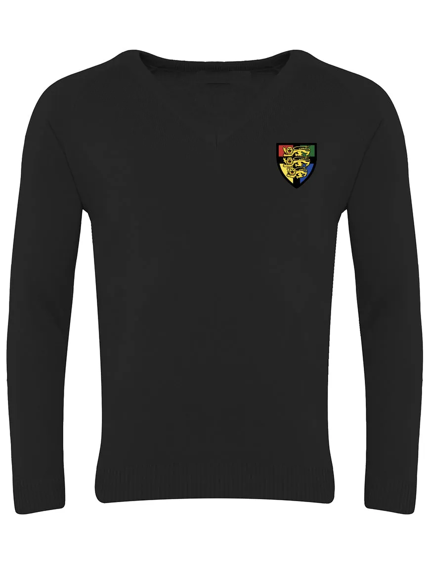 Hetton Academy Black V-Neck Jumpers