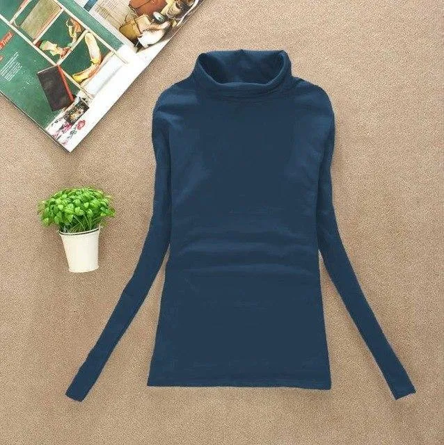 High quality Fashion wool turtleneck pullovers long sleeve big size women clothing