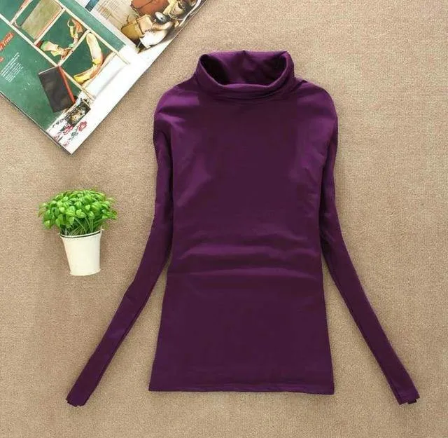 High quality Fashion wool turtleneck pullovers long sleeve big size women clothing