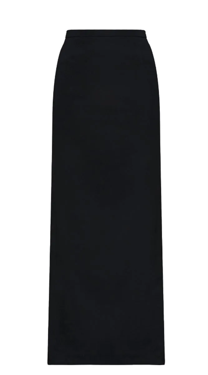 HIGH-SLITTED CADY MAXI SKIRT