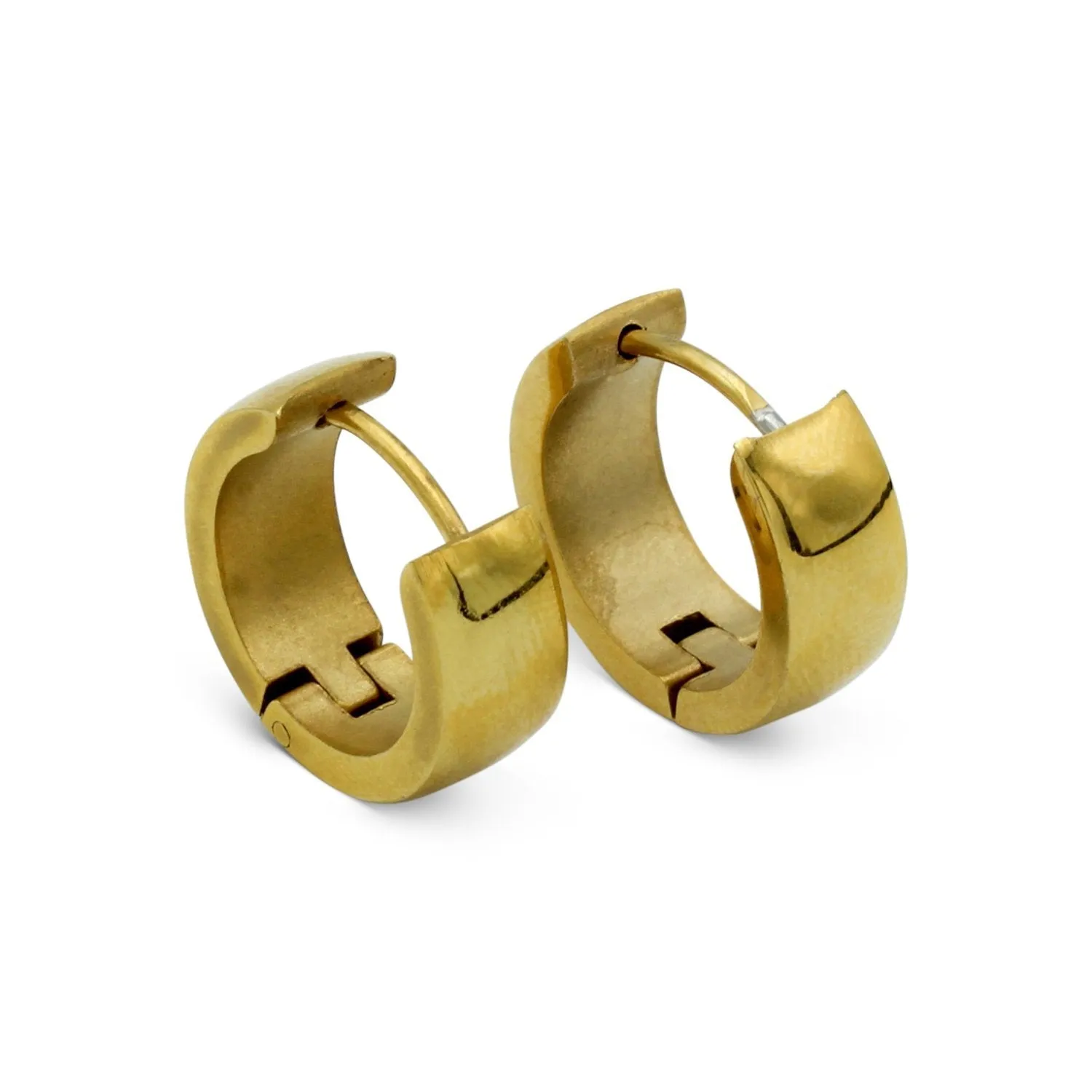 Huggie Hoop Earrings Stainless Steel Plain & Rounded Design