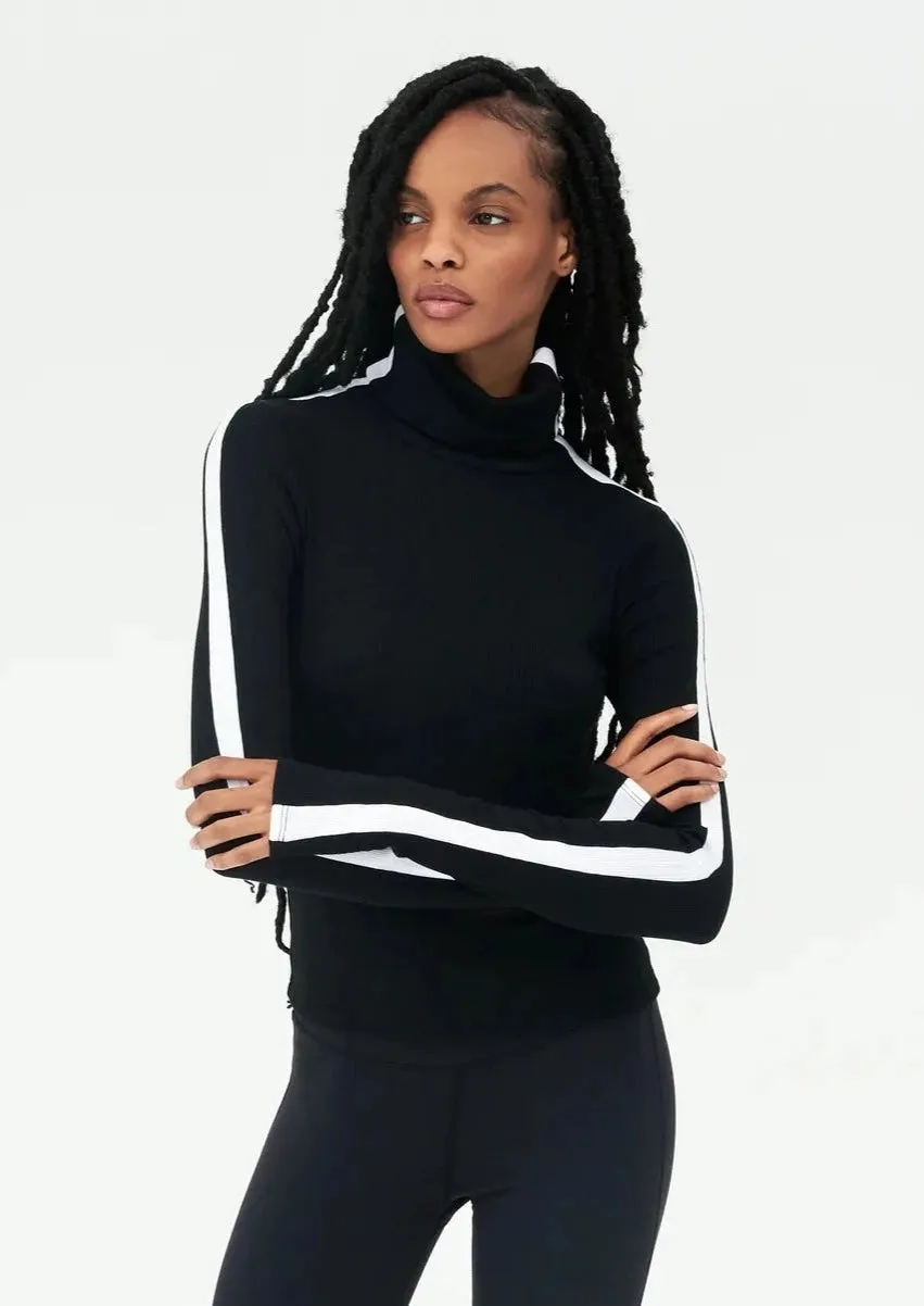 Jackson Rib Turtleneck Black & White