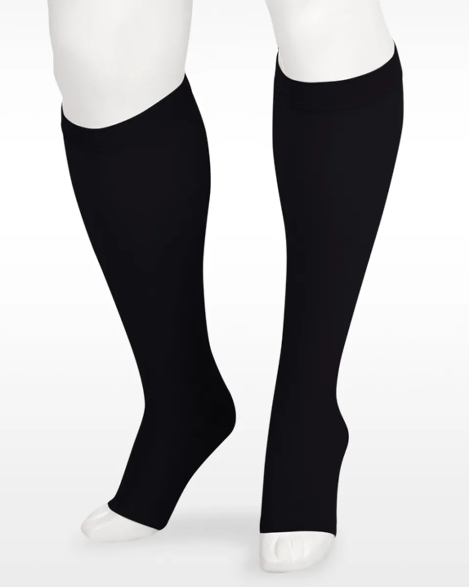 Juzo Soft 2001 OPEN TOE Knee Highs w/ Silicone Top Band 20-30 mmHg