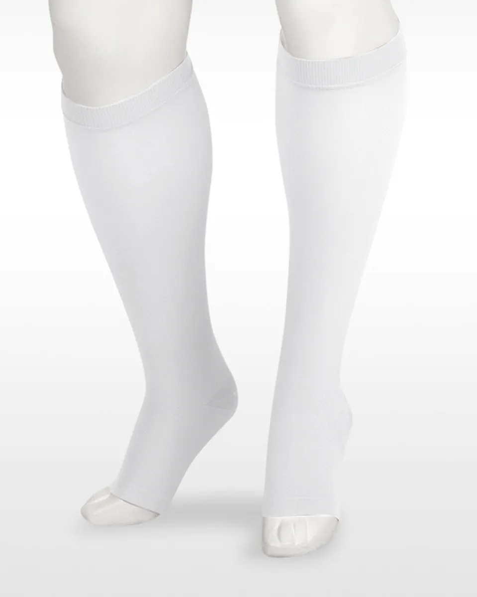 Juzo Soft 2001 OPEN TOE Knee Highs w/ Silicone Top Band 20-30 mmHg