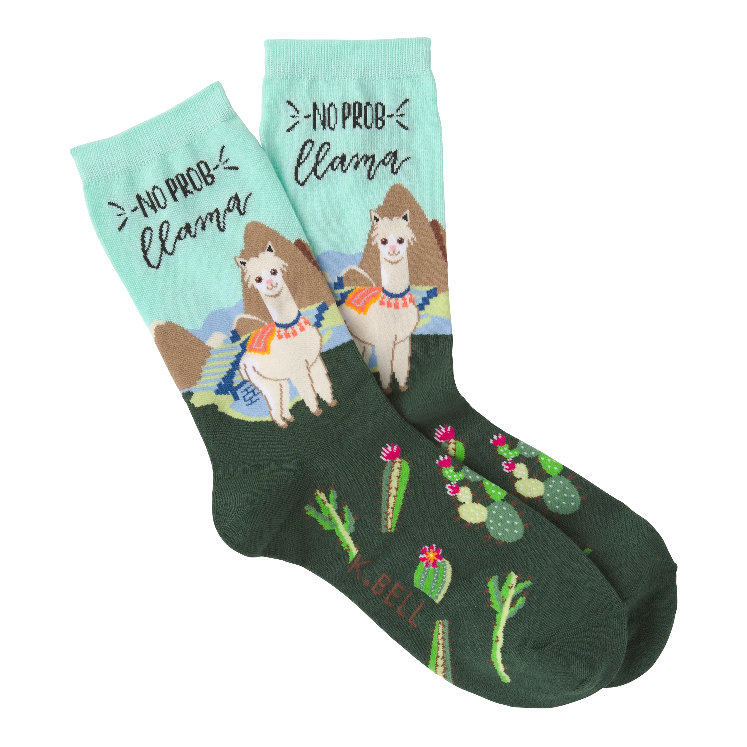 K.Bell Women's No Probllama Crew Socks