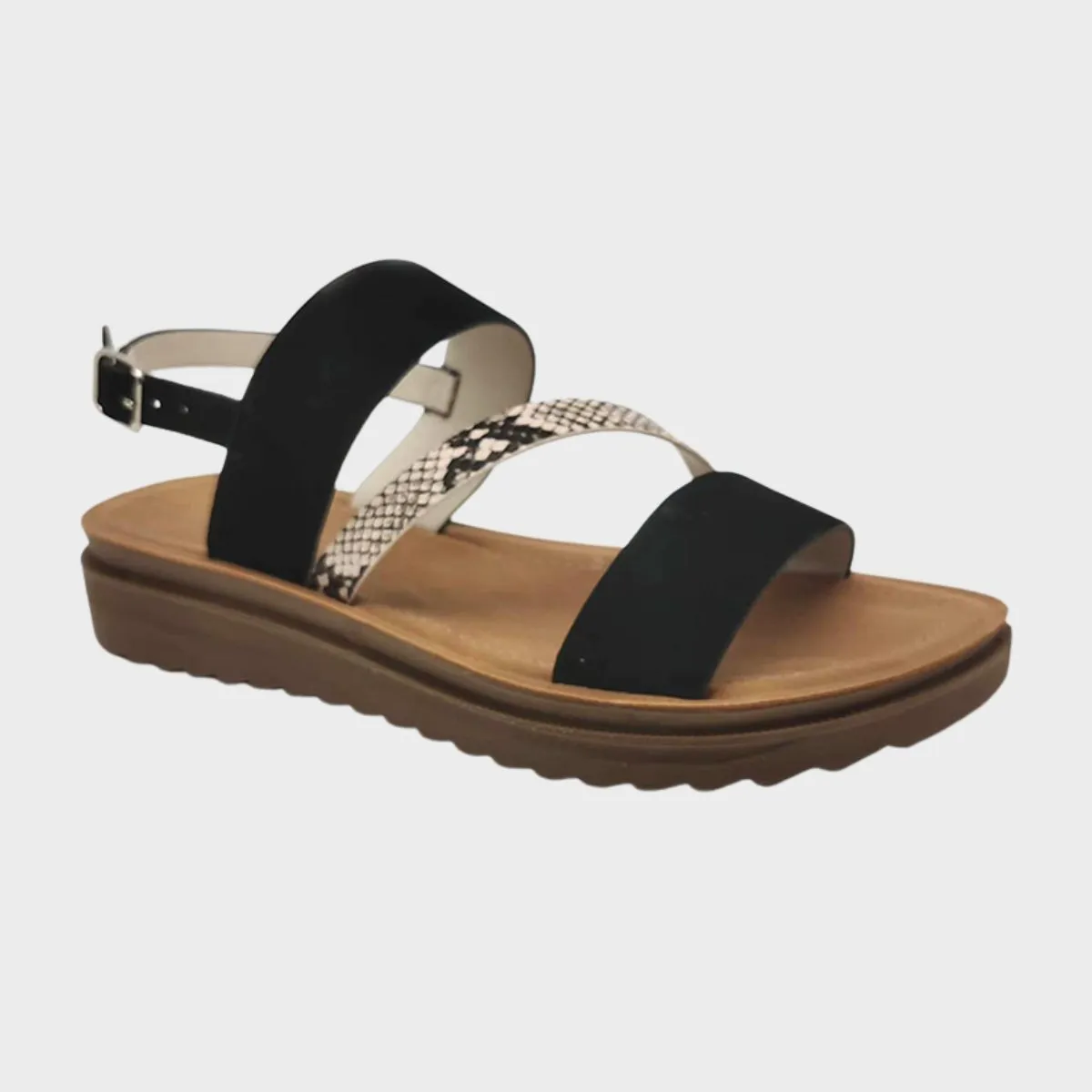 Ladies Contrast Strap Sandals