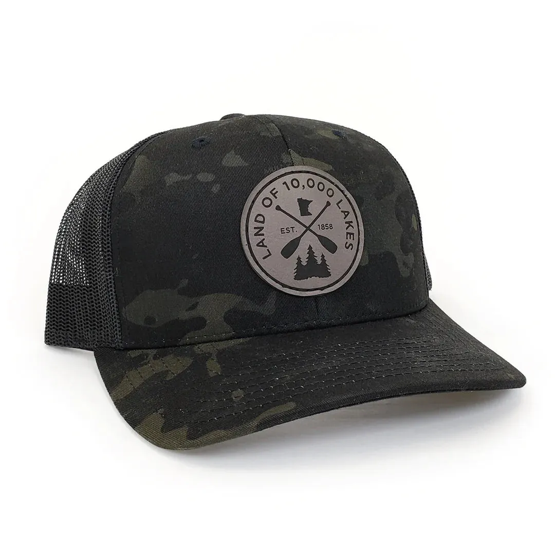 Land of 10K Lakes Black Camo Hat