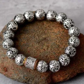 Lava Stone Beaded Stretchy Bracelet