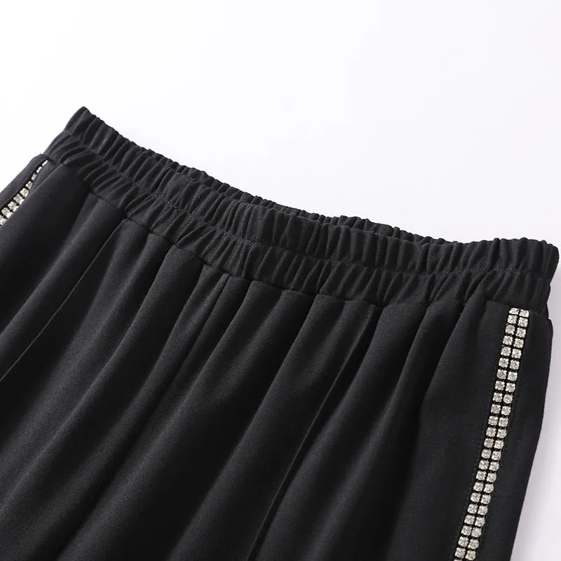 Laylynn Plus Size Diamante Wide Leg Pants